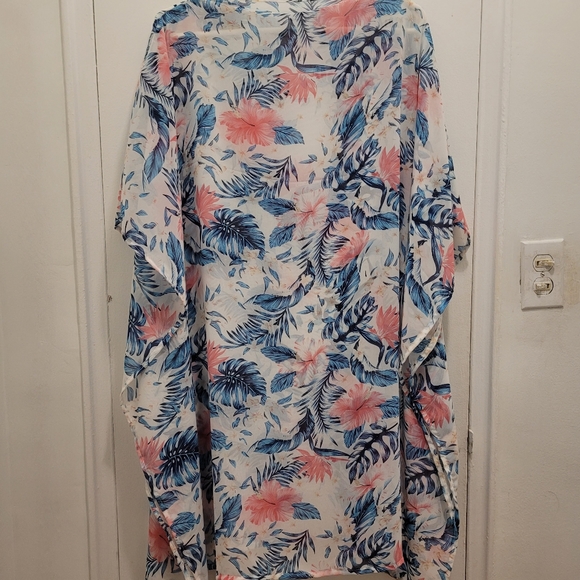 Floral Print Vivis Colours Beach Cover Up Hand Made NWOT - Picture 3 of 6